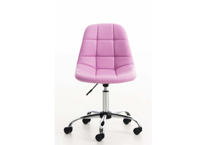 Chaise de bureau Emil, similicuir, rose