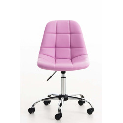 Chaise de bureau Emil, similicuir, rose