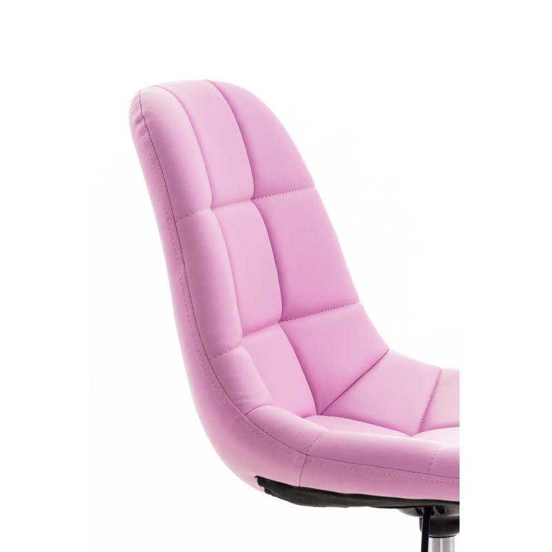 Chaise de bureau Emil, similicuir, rose