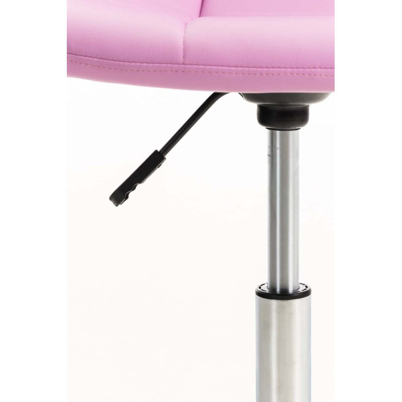 Chaise de bureau Emil, similicuir, rose
