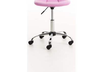 Chaise de bureau Emil, similicuir, rose