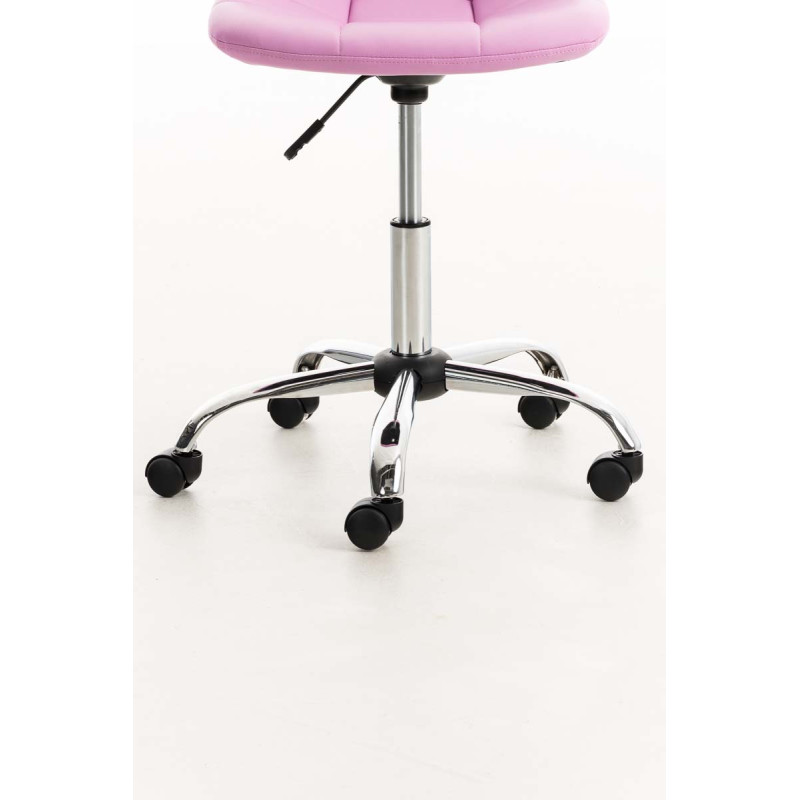 Chaise de bureau Emil, similicuir, rose