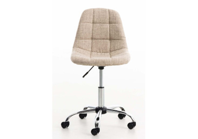 Chaise de bureau Emil, tissu, cr?me
