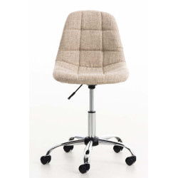 Chaise de bureau Emil, tissu, crème