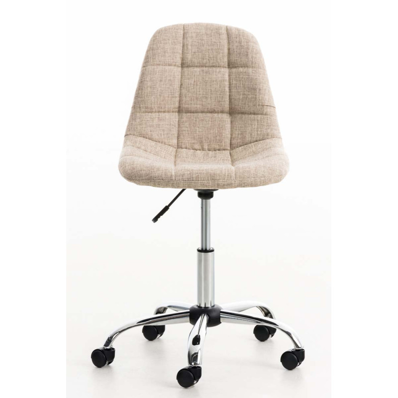 Chaise de bureau Emil, tissu, cr?me