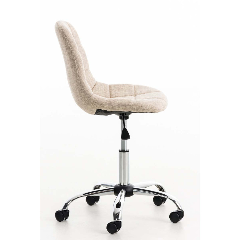 Chaise de bureau Emil, tissu, crème