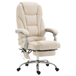 Fauteuil de bureau Pacific en tissu avec fonction massage, couleur crème