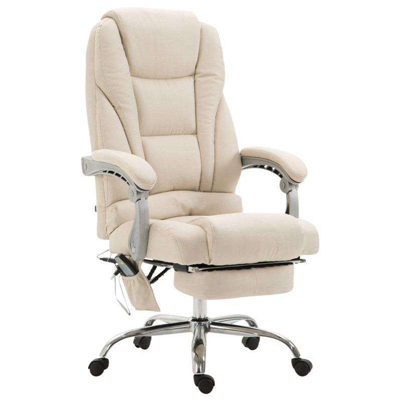 Fauteuil de bureau Pacific en tissu avec fonction massage, couleur crème