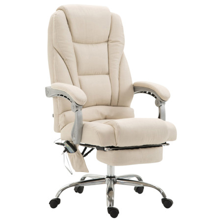 Fauteuil de bureau Pacific en tissu avec fonction massage, couleur crème