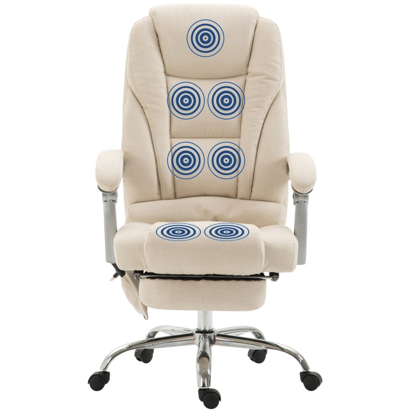 Fauteuil de bureau Pacific en tissu avec fonction massage, couleur crème