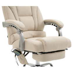 Fauteuil de bureau Pacific en tissu avec fonction massage, couleur crème