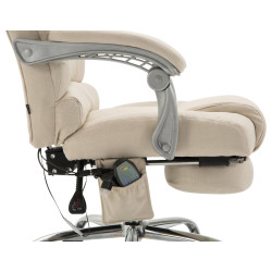 Fauteuil de bureau Pacific en tissu avec fonction massage, couleur crème