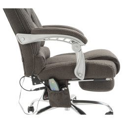 Fauteuil de bureau Pacific avec fonction massage, gris foncé