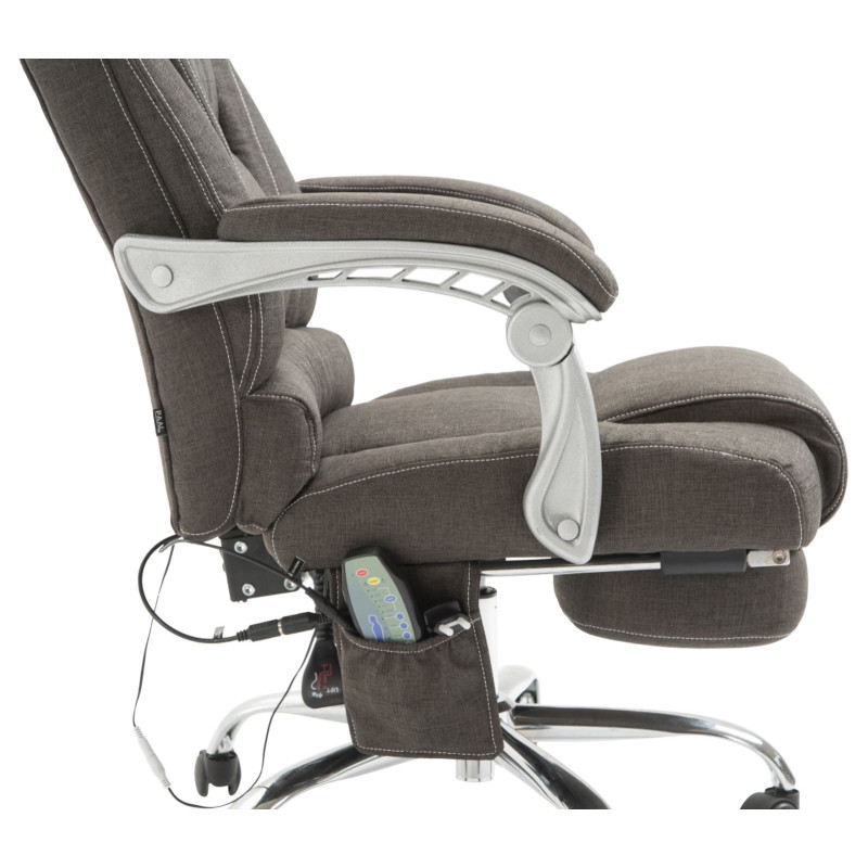 Fauteuil de bureau Pacific avec fonction massage, gris foncé