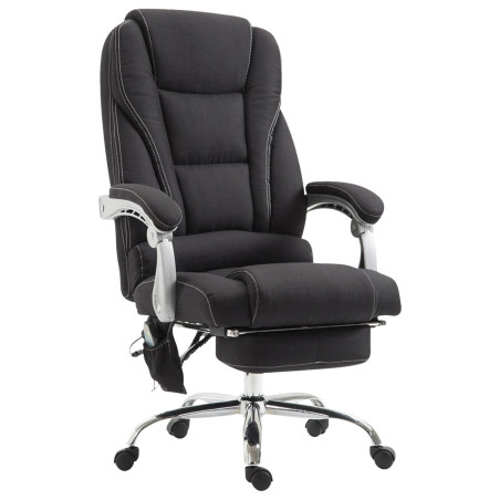 Fauteuil de bureau Pacific en tissu avec fonction massage, noir