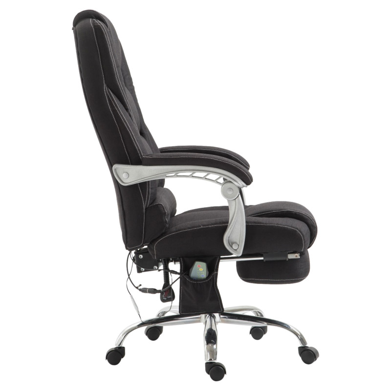 Fauteuil de bureau Pacific en tissu avec fonction massage, noir