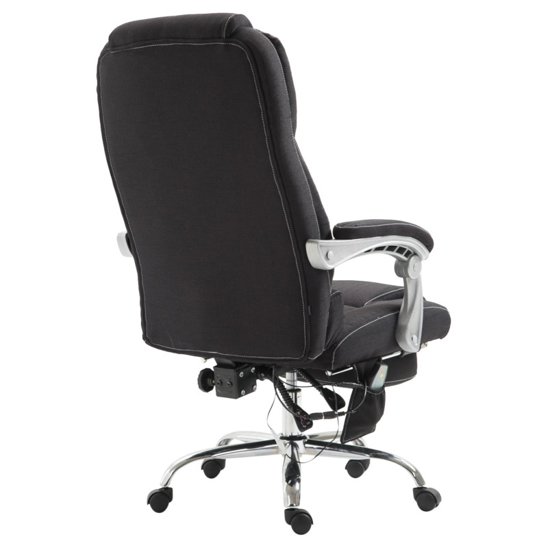 Fauteuil de bureau Pacific en tissu avec fonction massage, noir