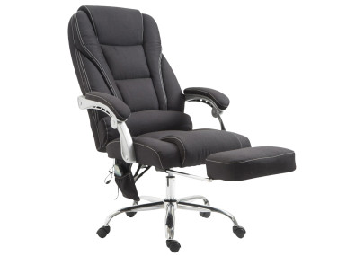 Fauteuil de bureau Pacific en tissu avec fonction massage, noir