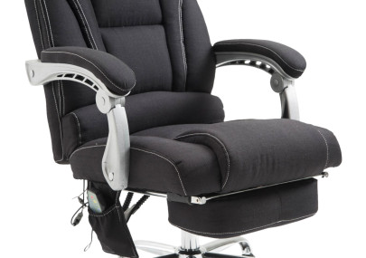 Fauteuil de bureau Pacific en tissu avec fonction massage, noir