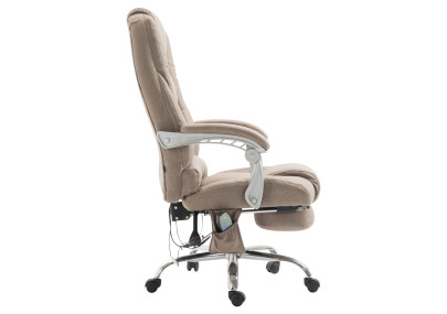 Fauteuil de bureau Pacific en tissu avec fonction massage, taupe