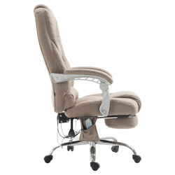 Fauteuil de bureau Pacific en tissu avec fonction massage, taupe