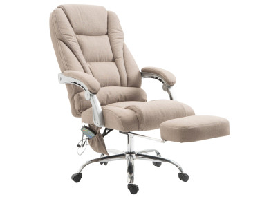 Fauteuil de bureau Pacific en tissu avec fonction massage, taupe