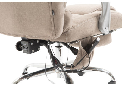 Fauteuil de bureau Pacific en tissu avec fonction massage, taupe