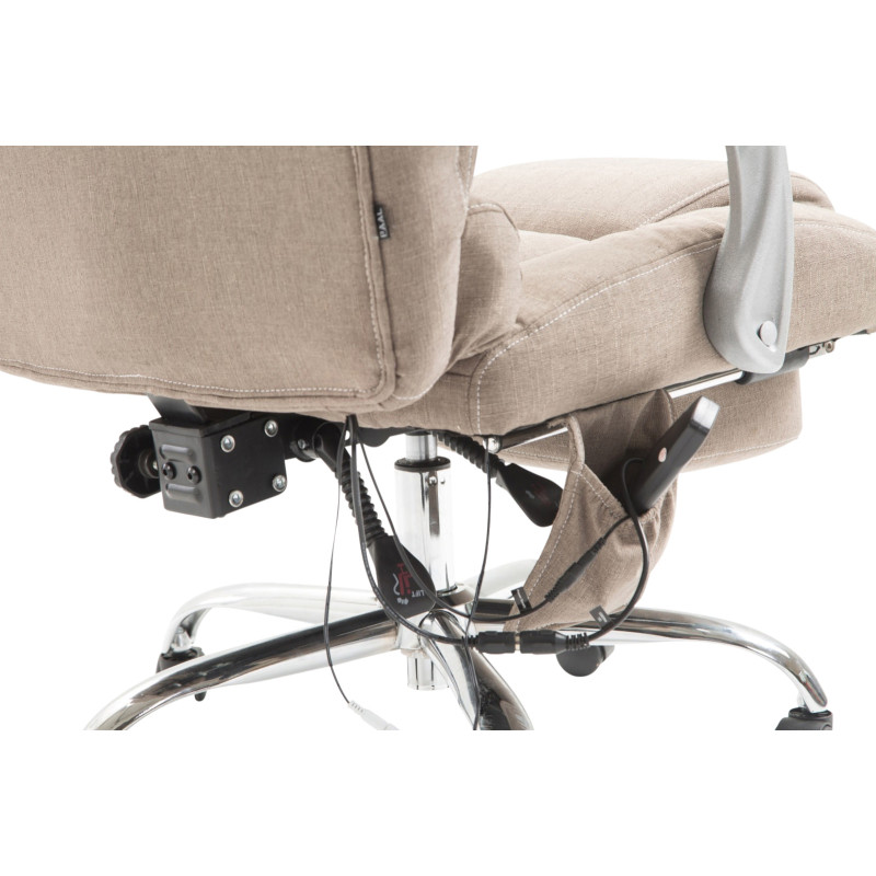 Fauteuil de bureau Pacific en tissu avec fonction massage, taupe