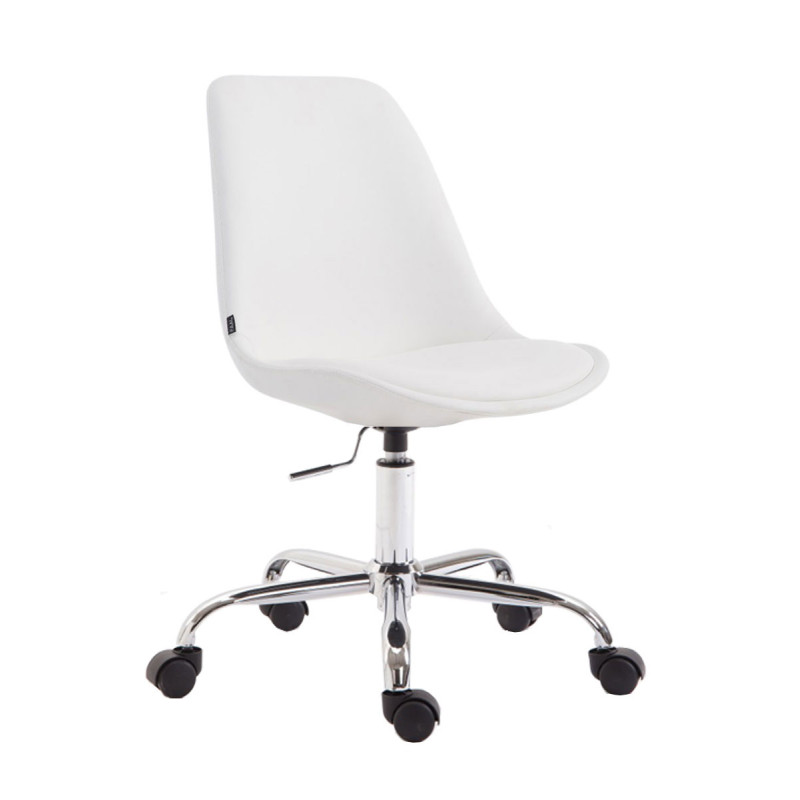 Fauteuil de bureau Toulouse en similicuir blanc
