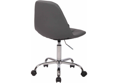 Chaise de bureau Reims, similicuir, grise