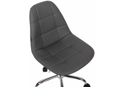 Chaise de bureau Reims, similicuir, grise