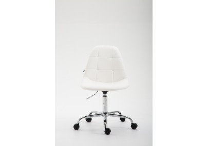 Chaise de bureau Reims, similicuir, blanche