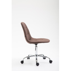 Chaise de bureau Reims, tissu marron
