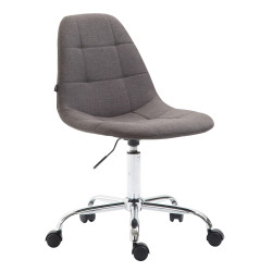 Chaise de bureau Reims, tissu gris foncé