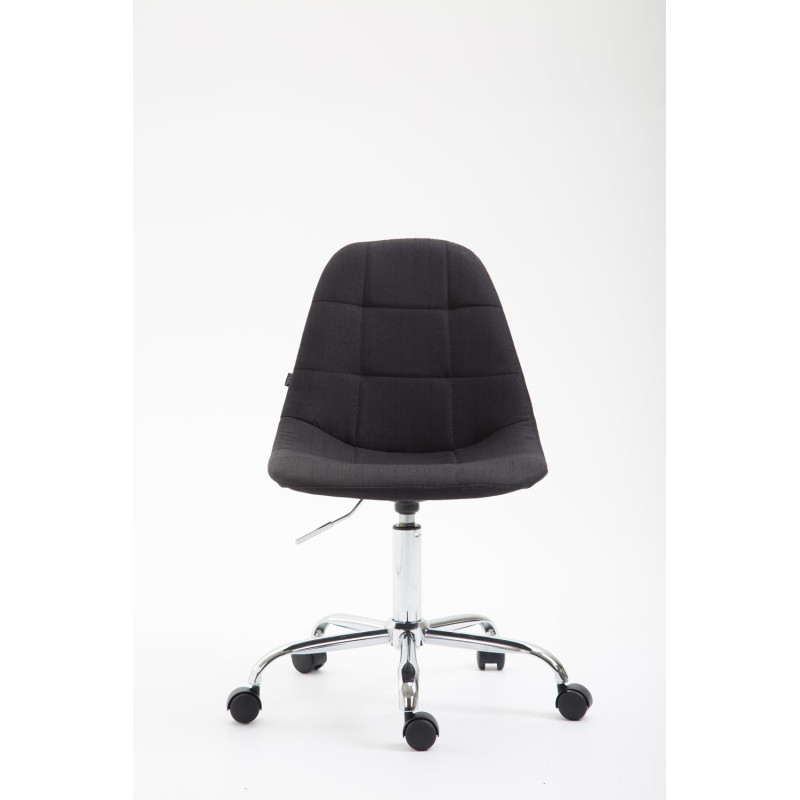 Chaise de bureau Reims, tissu noir