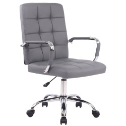 Fauteuil de bureau Deli PRO en similicuir gris
