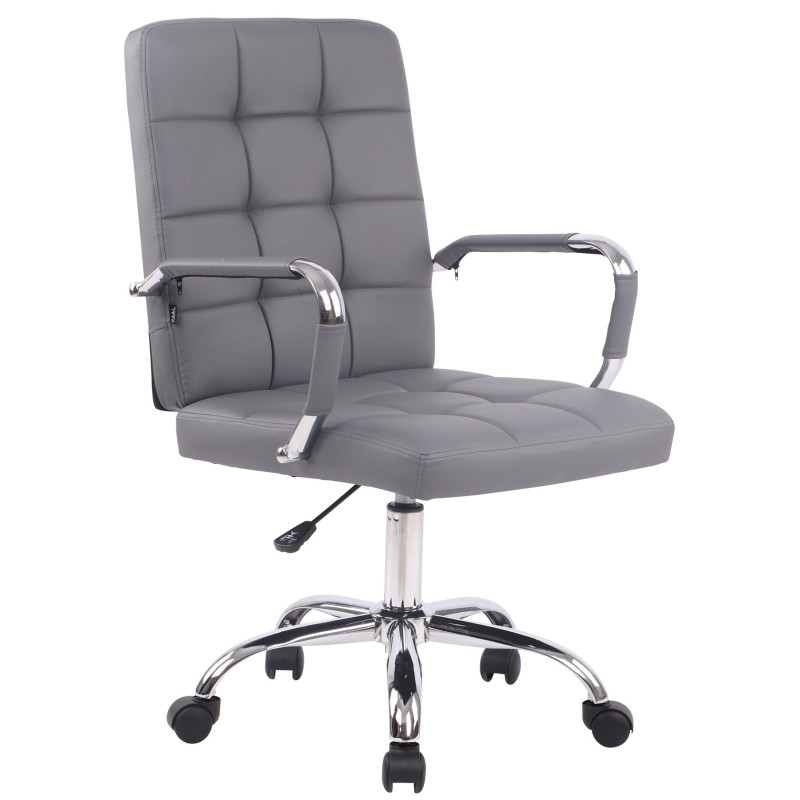 Fauteuil de bureau Deli PRO en similicuir gris