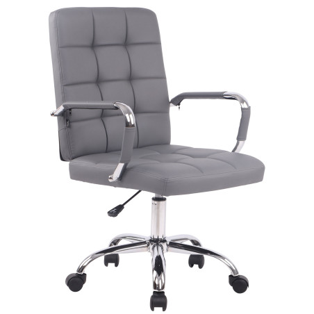 Fauteuil de bureau Deli PRO en similicuir gris