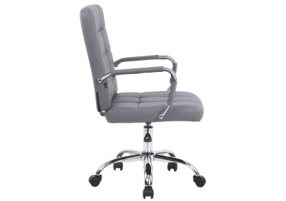 Fauteuil de bureau Deli PRO en similicuir gris