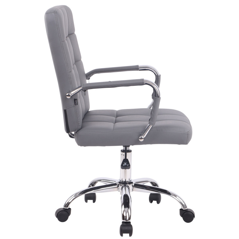 Fauteuil de bureau Deli PRO en similicuir gris