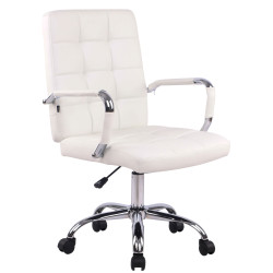 Chaise de bureau Deli PRO, similicuir, blanche