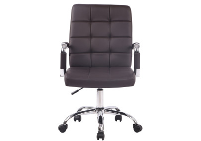 Chaise de bureau Deli PRO en similicuir marron