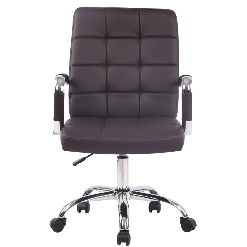 Chaise de bureau Deli PRO en similicuir marron