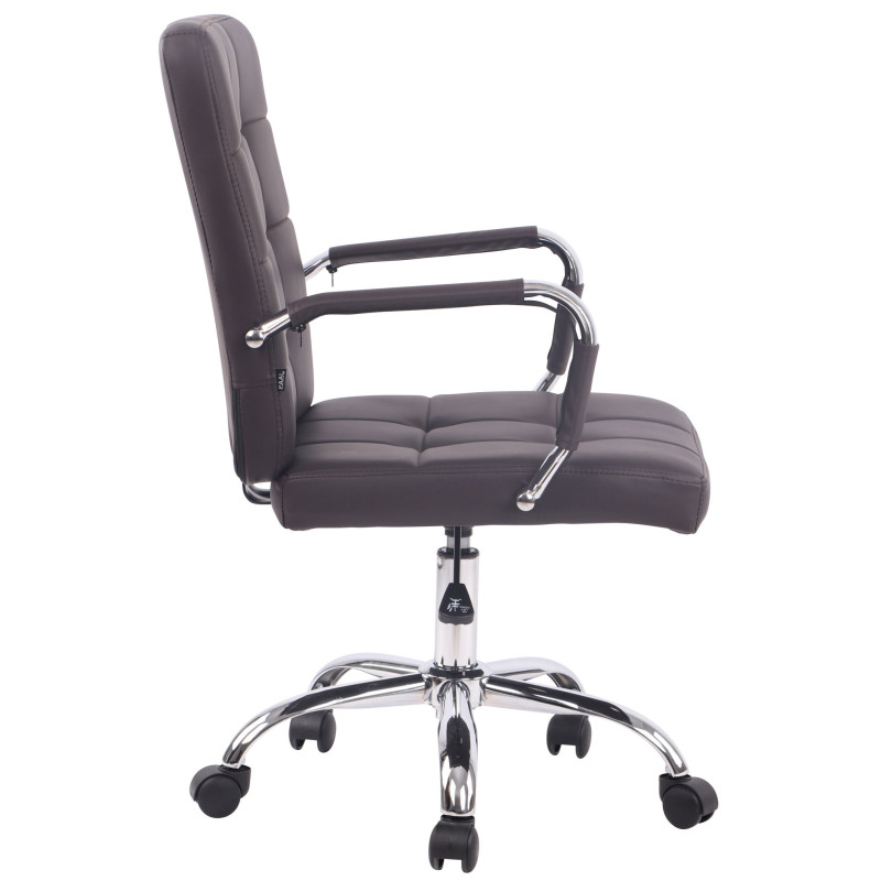 Chaise de bureau Deli PRO en similicuir marron