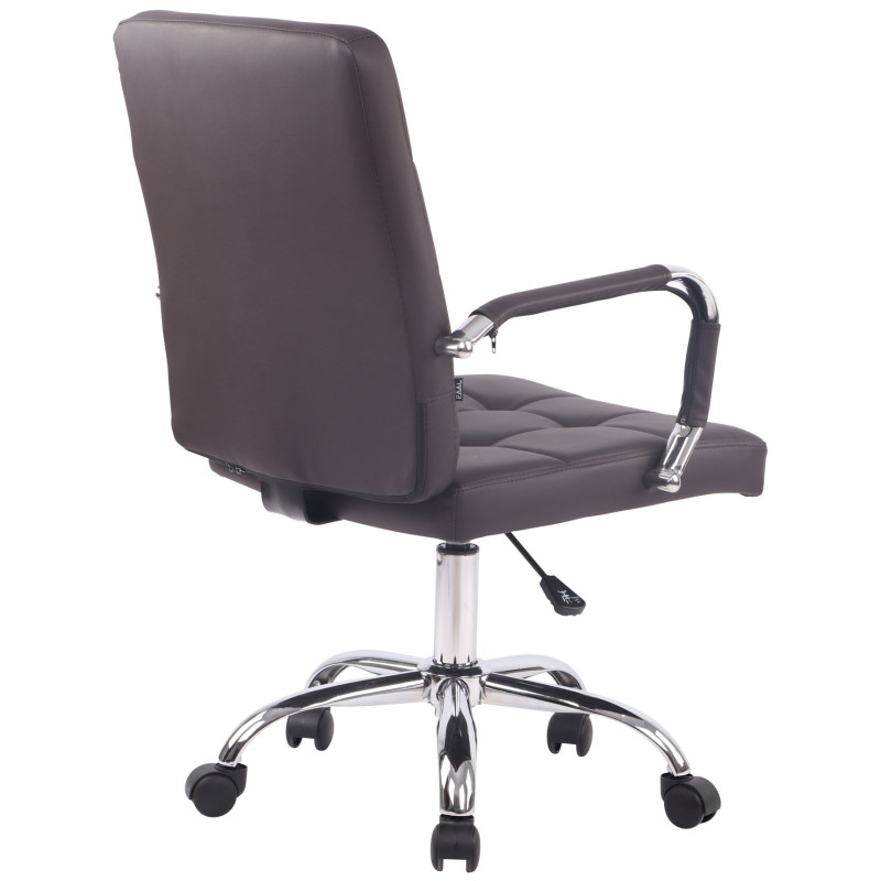Chaise de bureau Deli PRO en similicuir marron