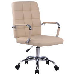 Chaise de bureau Deli PRO en similicuir crème
