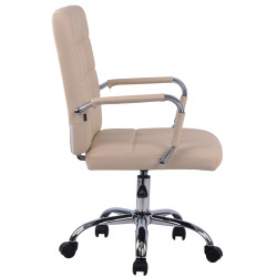 Chaise de bureau Deli PRO en similicuir crème