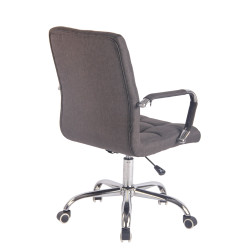 Chaise de bureau en tissu Deli gris foncé