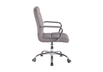 Chaise de bureau en tissu gris Deli