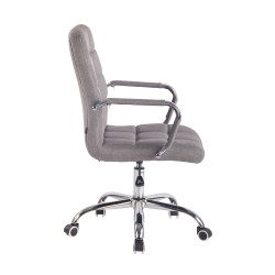 Chaise de bureau en tissu gris Deli